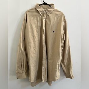 Ralph Lauren Men's Casual Tan Button Down Shirt